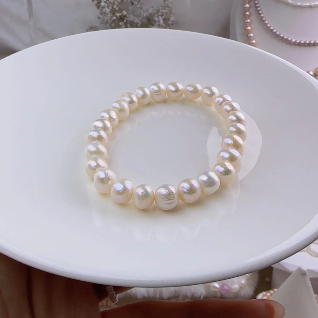 未镶嵌手绳淡水珍珠8-9mm微瑕