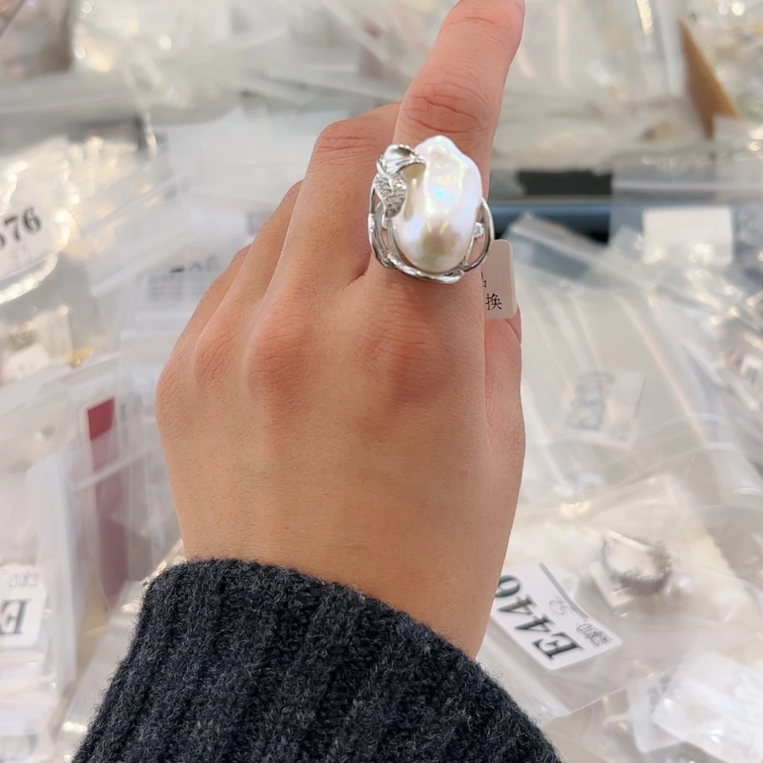 淡水珍珠戒指合金