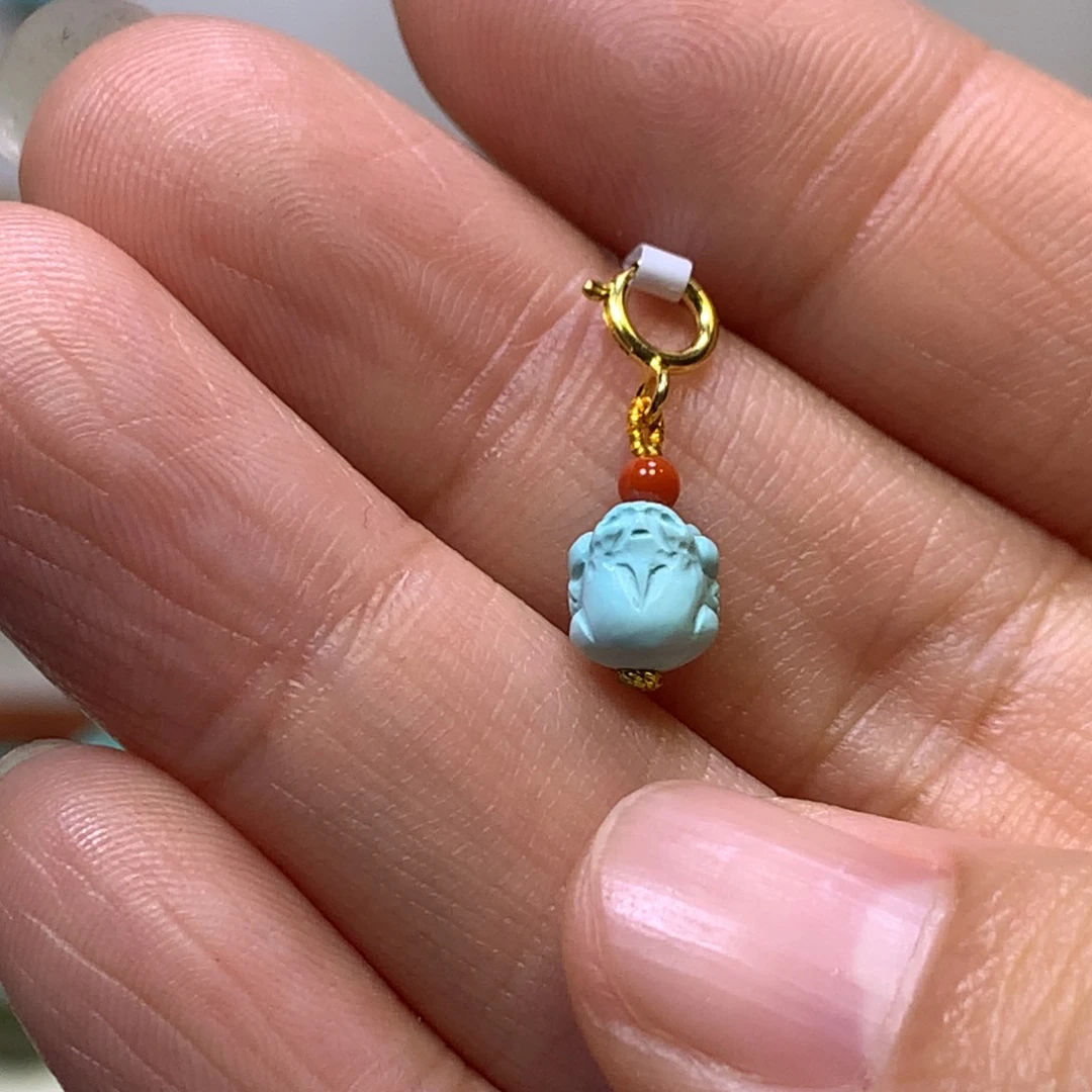 南红玛瑙银S925镀金镶嵌挂件