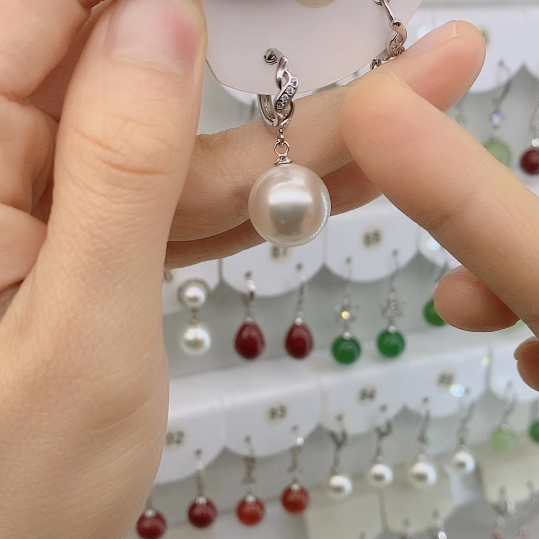 925银14毫米白贝珠