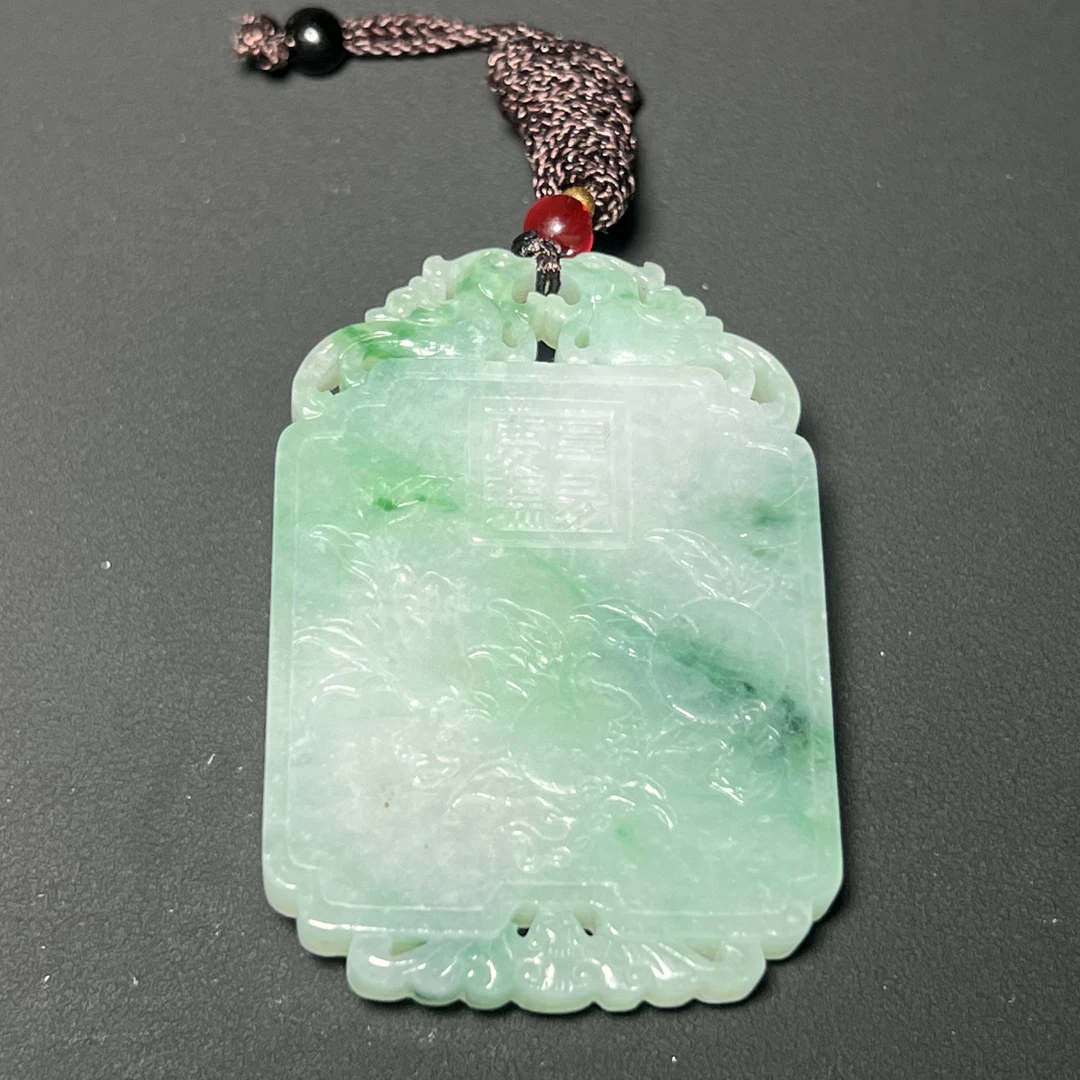 清代凤纹翡翠福禄佩/K41A075/集萃斋