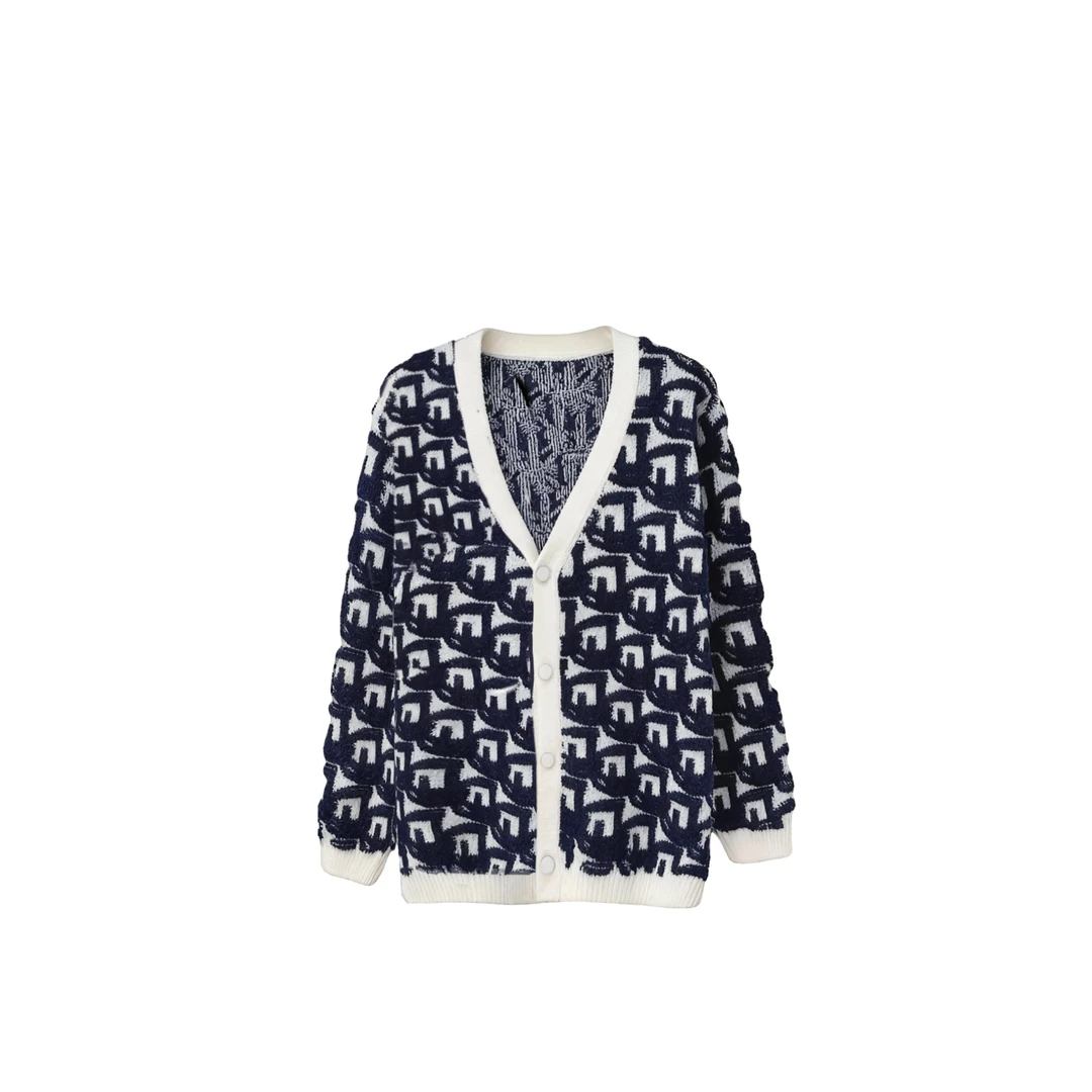 【满印系列】秋冬百搭F新款轻奢街头满印设计宽松针织542号藏青