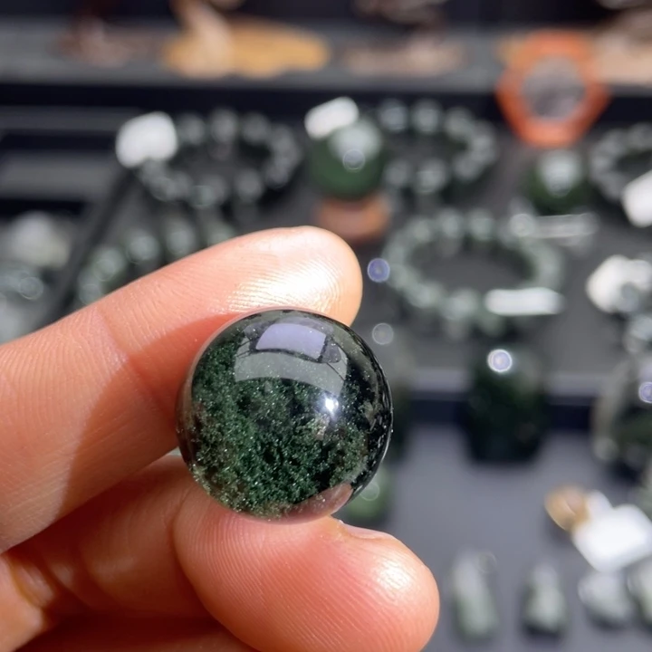 颈饰水晶未镶嵌绿幽灵聚宝盆单珠定制