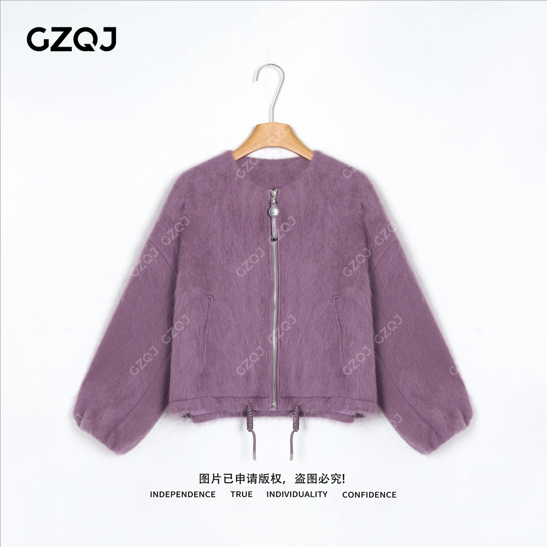 老琴私服【浪漫故事】“会发光的大衣”绵羊毛山羊绒拉毛毛呢外套302