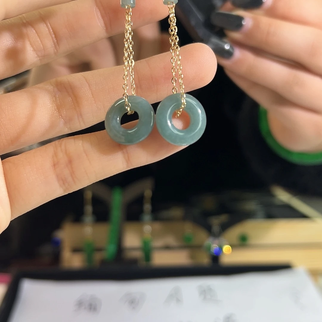 翡翠耳饰未镶嵌缅甸s1