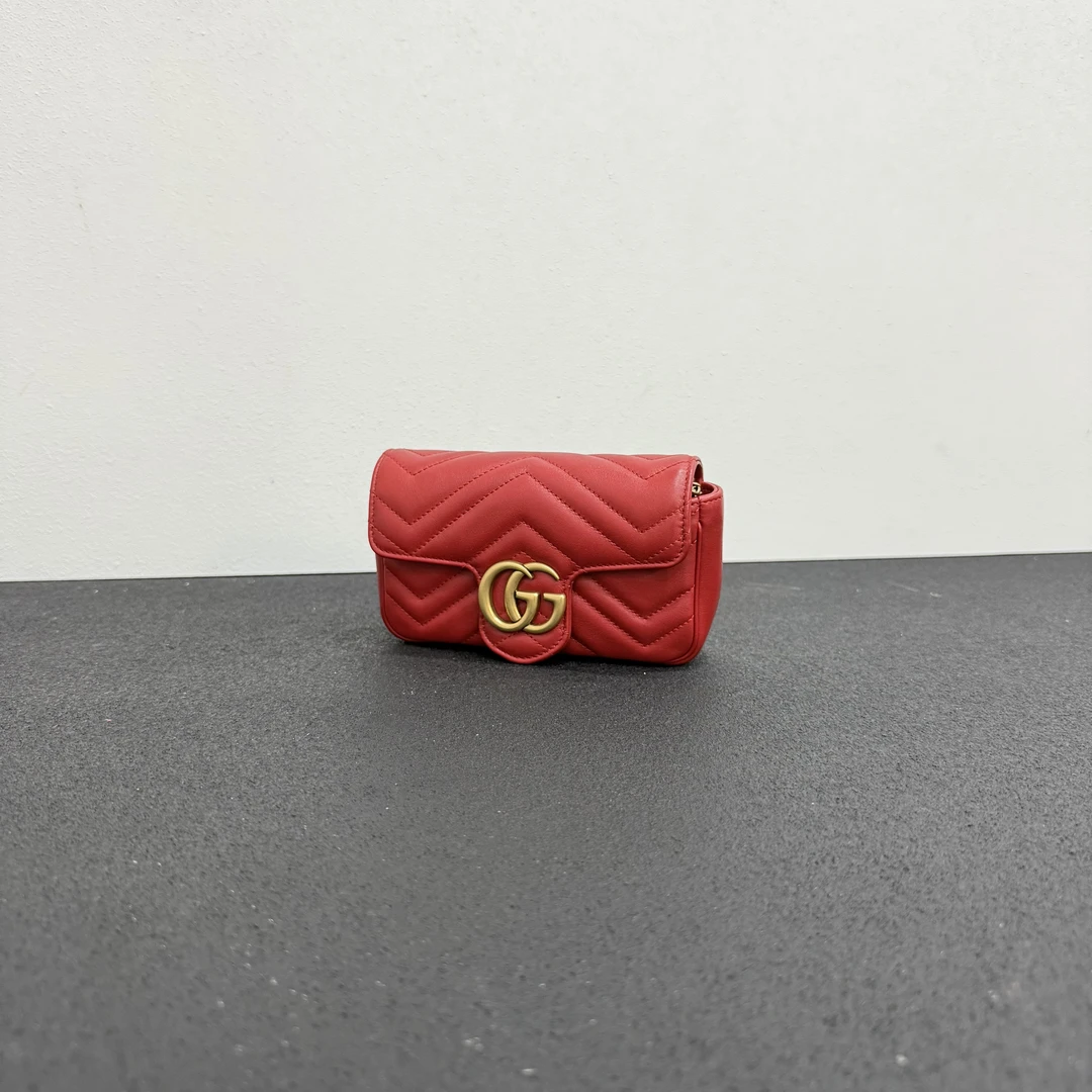 99新 GUCCI/古驰 壹所奢品/GUCCI 马蒙mini 红金 单肩斜挎包/琪