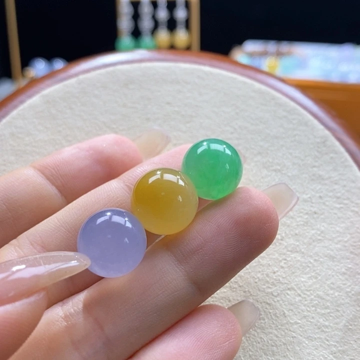 吊坠(不含链)未镶嵌翡翠翡翠糖果色福禄寿圆珠