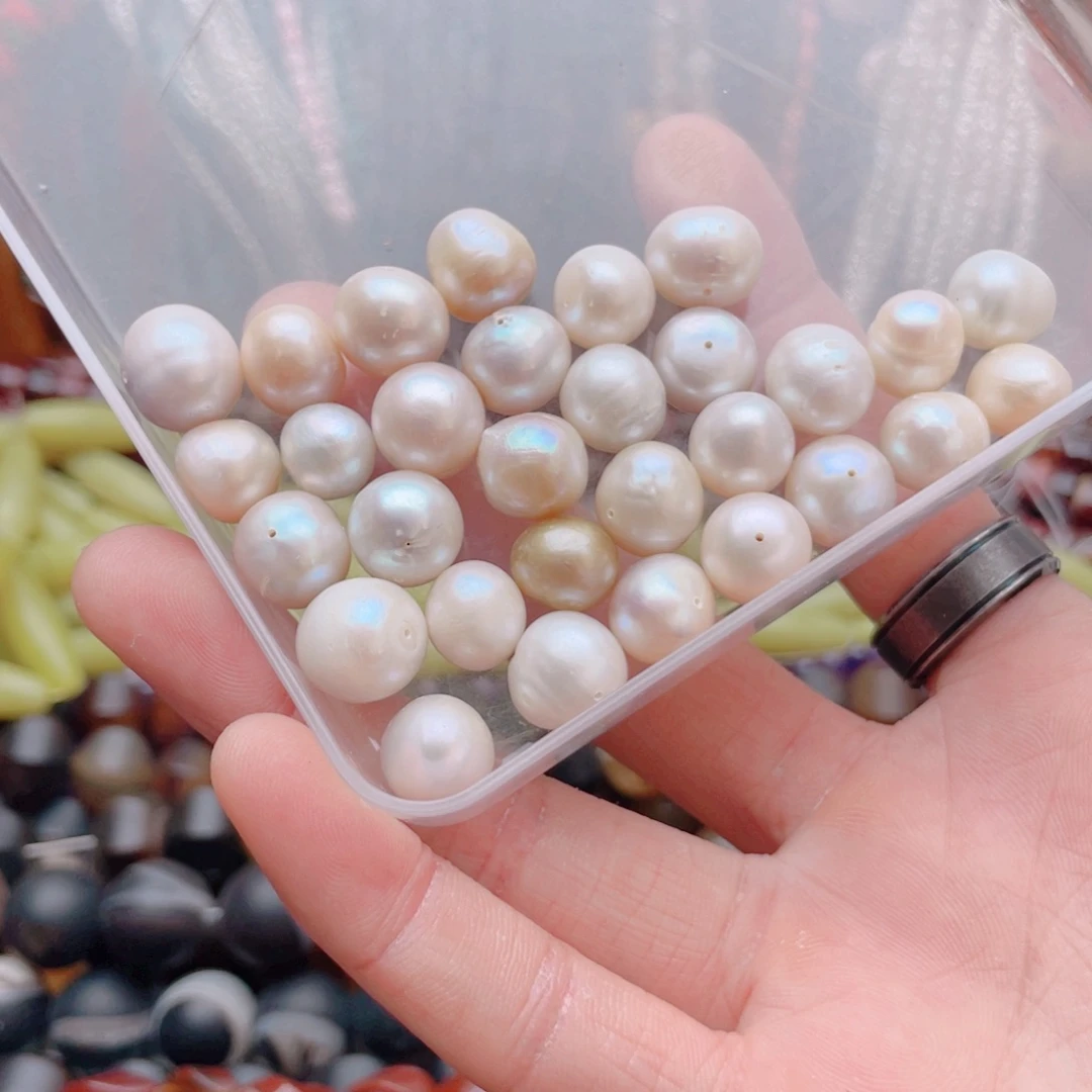 未镶嵌玛瑙/玉髓珠宝奇石天然珍珠随机发30颗卡9.5-11