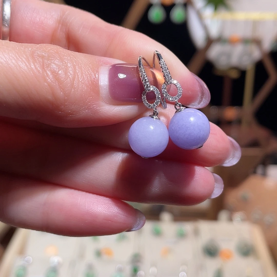 翡翠18K金镶嵌耳饰