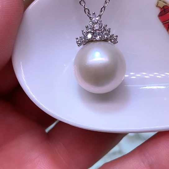 银S925镶嵌淡水珍珠耳饰