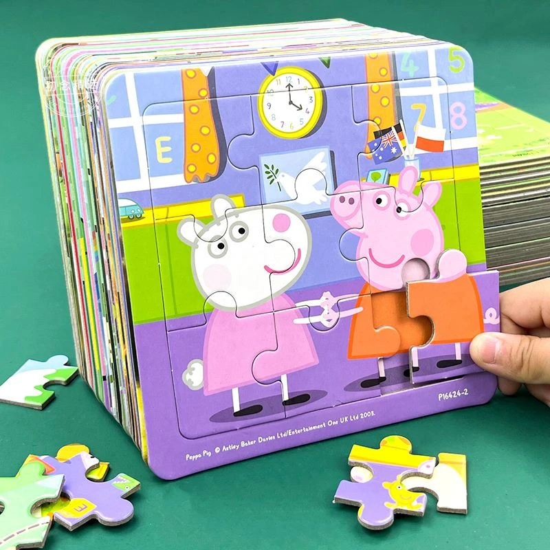 小猪佩奇纸质拼图3到6-8岁幼儿园益智力开发平图宝宝入门早教玩具