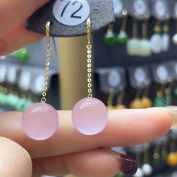 水晶耳饰18K金镶嵌耳饰