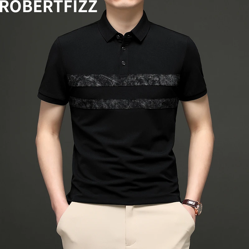 【ROBERTFIZZ】夏季男士商务T恤棉舒适Polo衫休闲男装短袖男士t恤