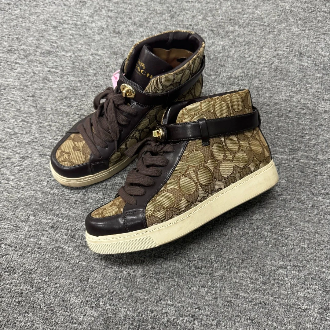 99新 COACH/蔻驰 coach 老花高帮鞋
