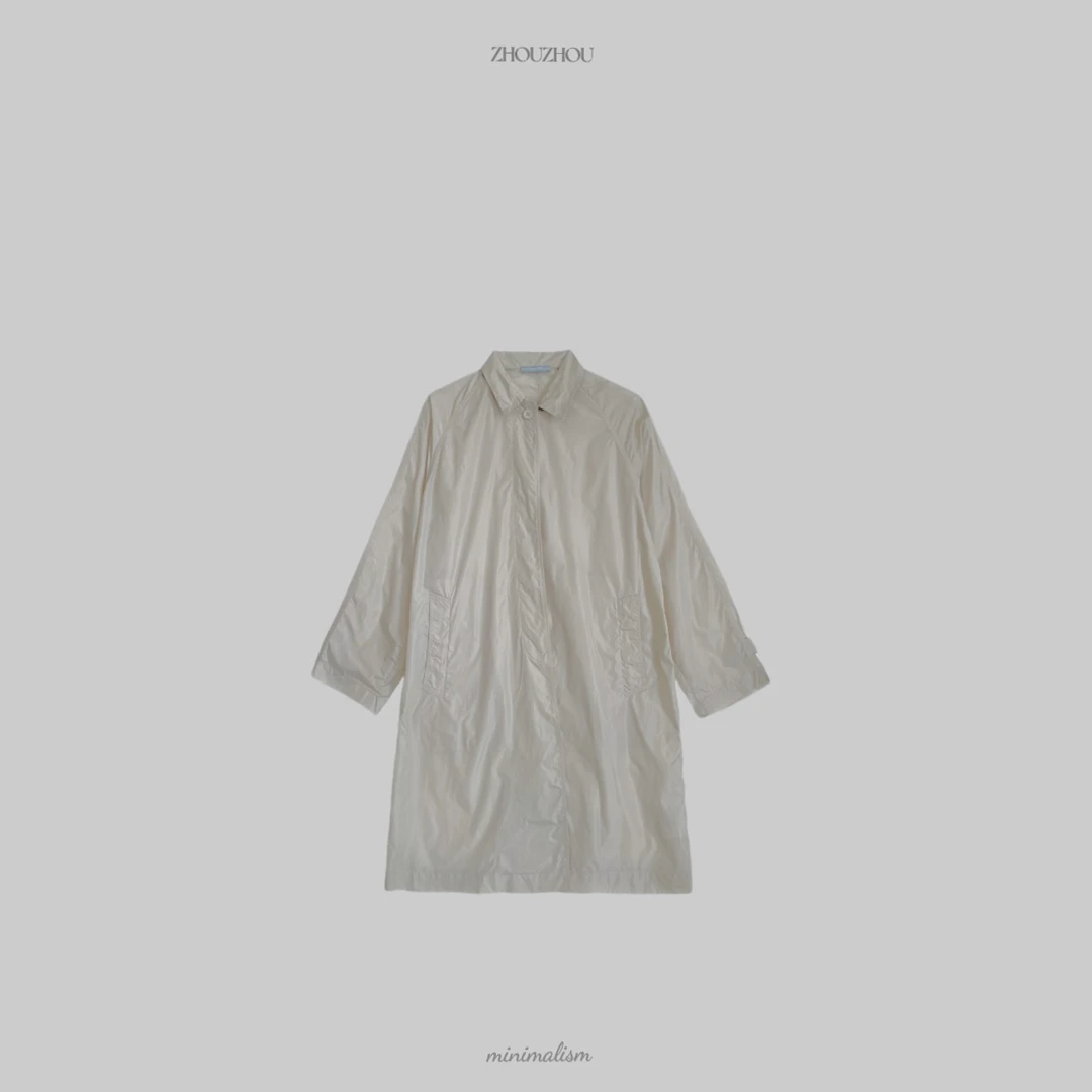 【zhouzhou】设计师高级定制宽松翻领长款风衣