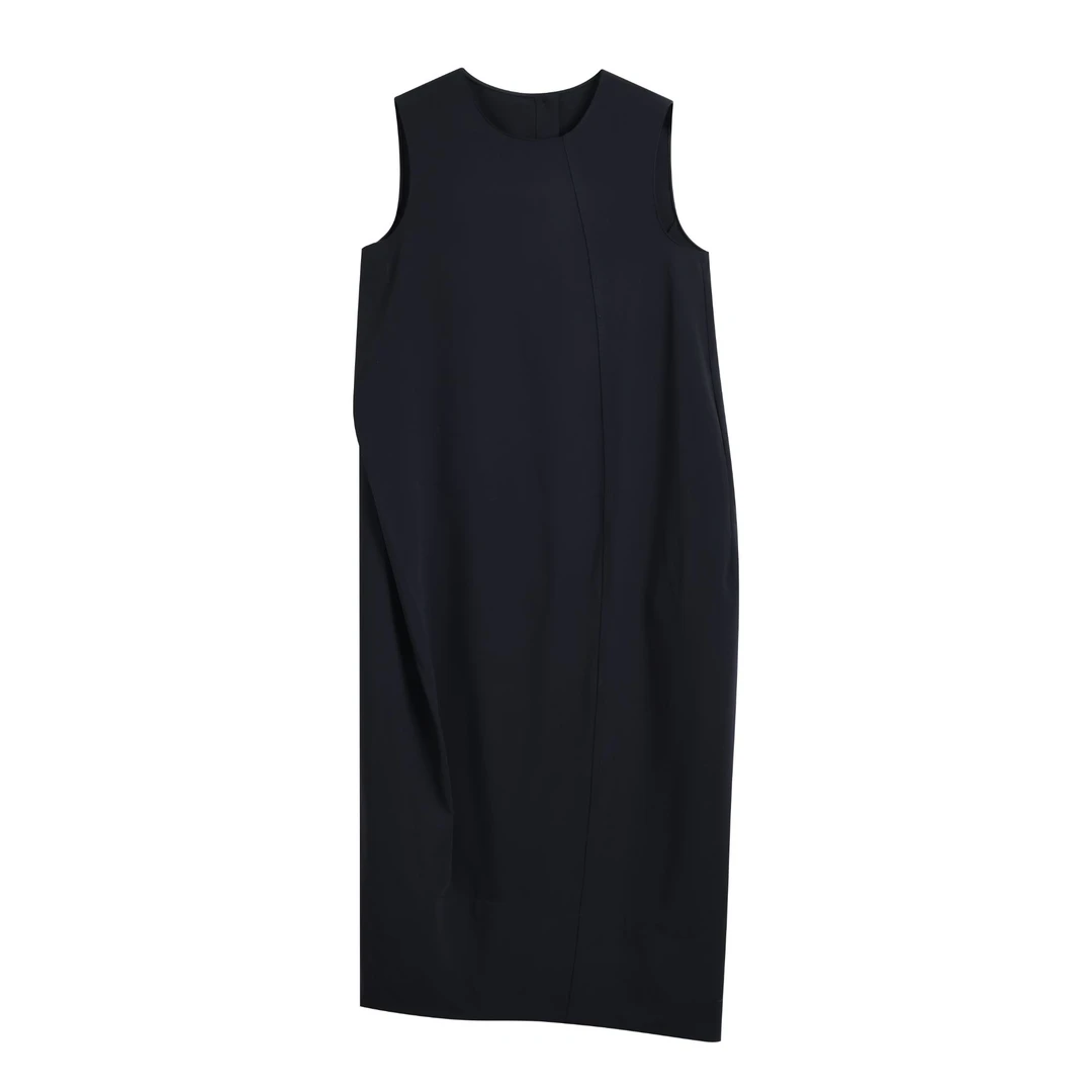 30866常【LE订单】2025年夏新廓形无袖长款背心连衣裙0466