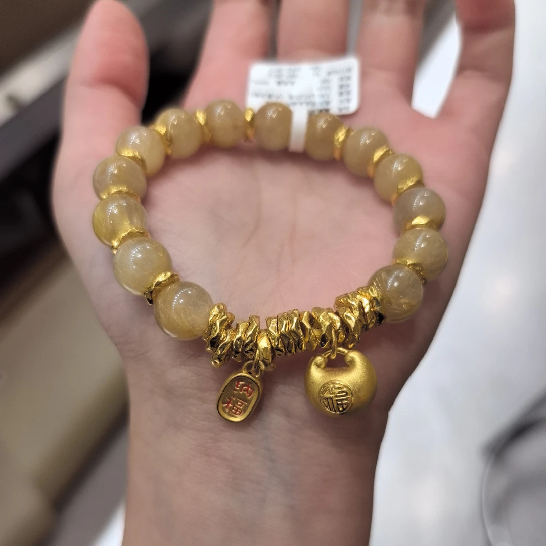 足金纯黄金999黄财神招财纳福配件个性搭配送人礼物贵气优雅