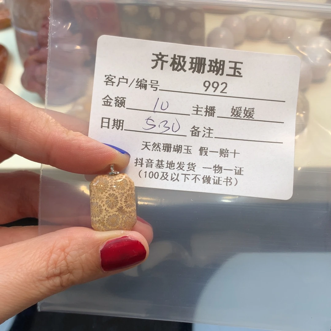 硅化珊瑚（珊瑚玉）未镶嵌颈饰星****拥