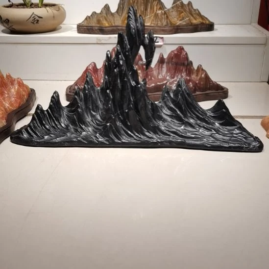 马***乐砖雕灵璧石摆件山峰