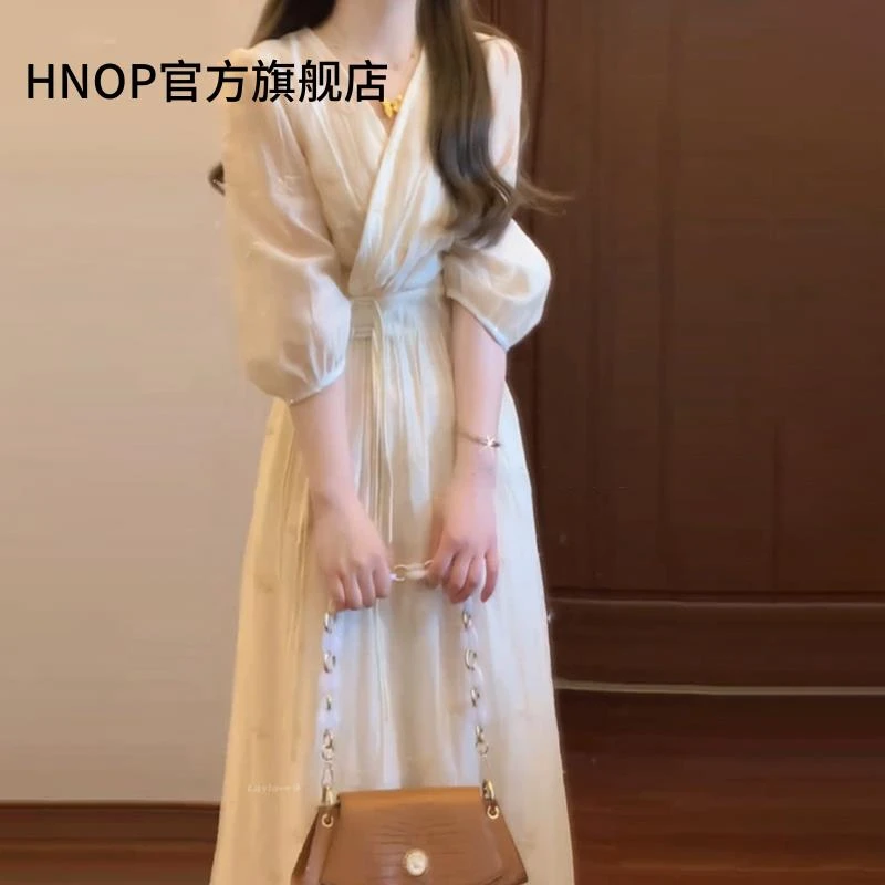 法式温柔风重工刺绣连衣裙2025春夏新款穿搭轻奢气质长裙裙子女装