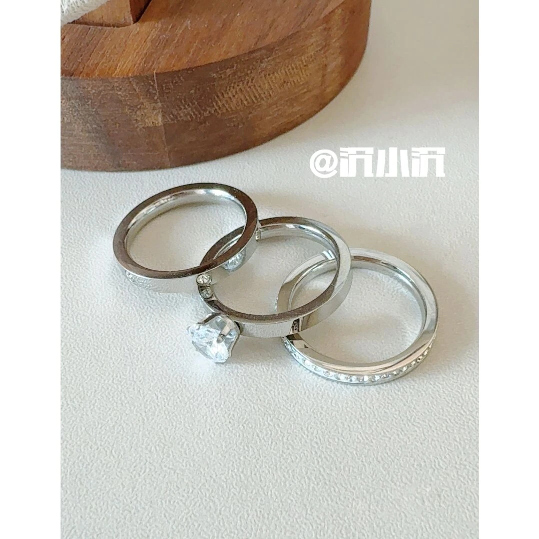 铜合金戒指 【三个环戒】气质百搭时尚轻奢简约戒指Z54