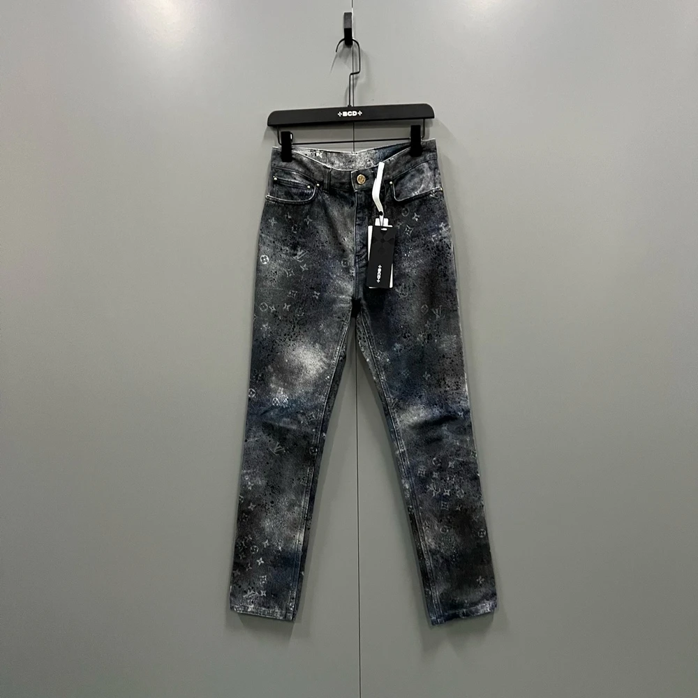 未使用 LouisVuitton/路易威登 星空扎染老花长裤 灰色/28