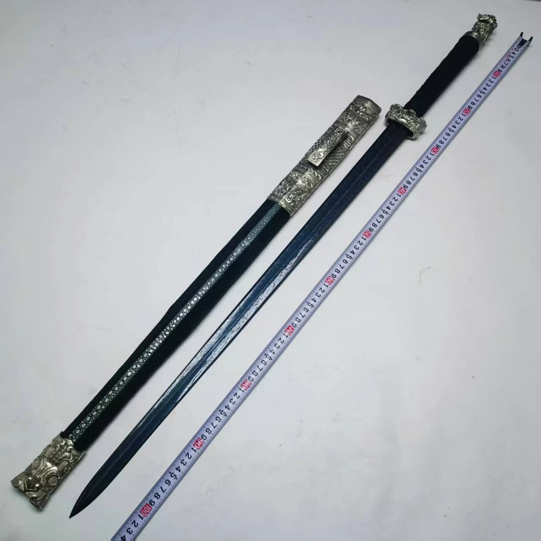 [九剑堂]公瑾剑仿古锻造收藏陨铁山水夹钢一体龙骨工艺品未开刃