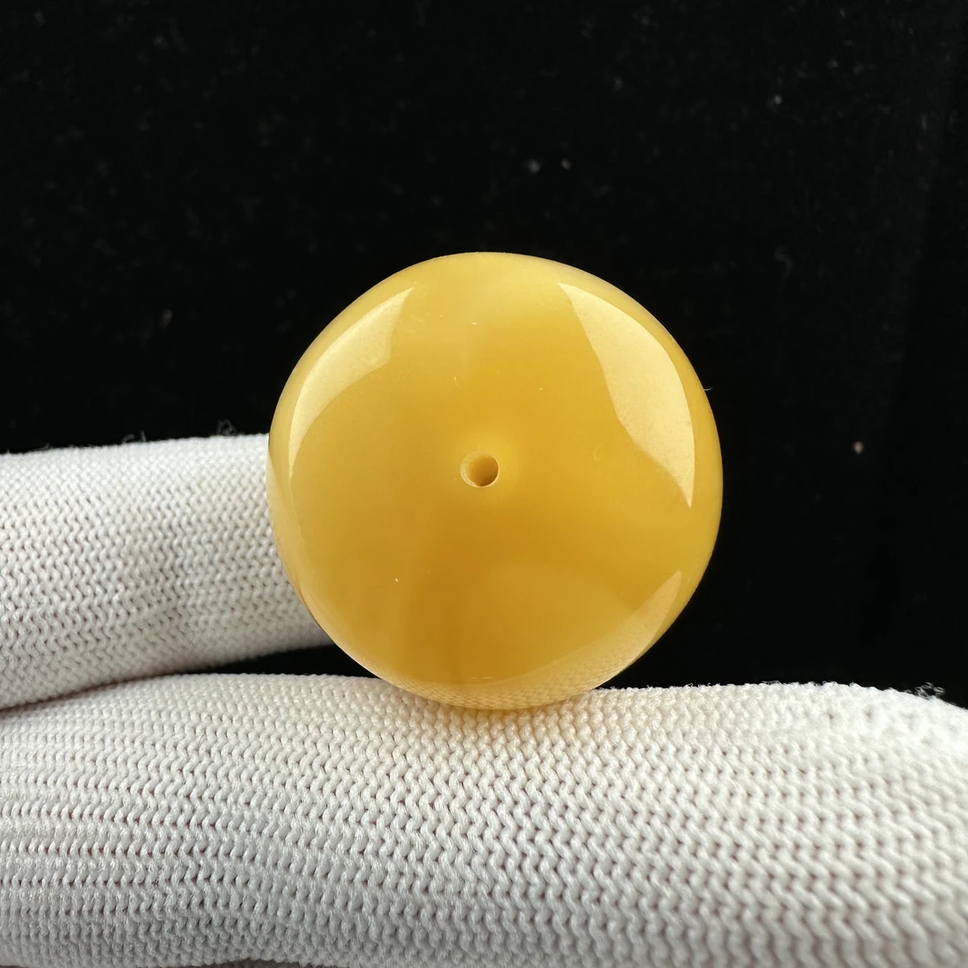 Y3973天然原矿蜜蜡 妖花墩子28.8x21mm 12.3克抖音基地质检发货