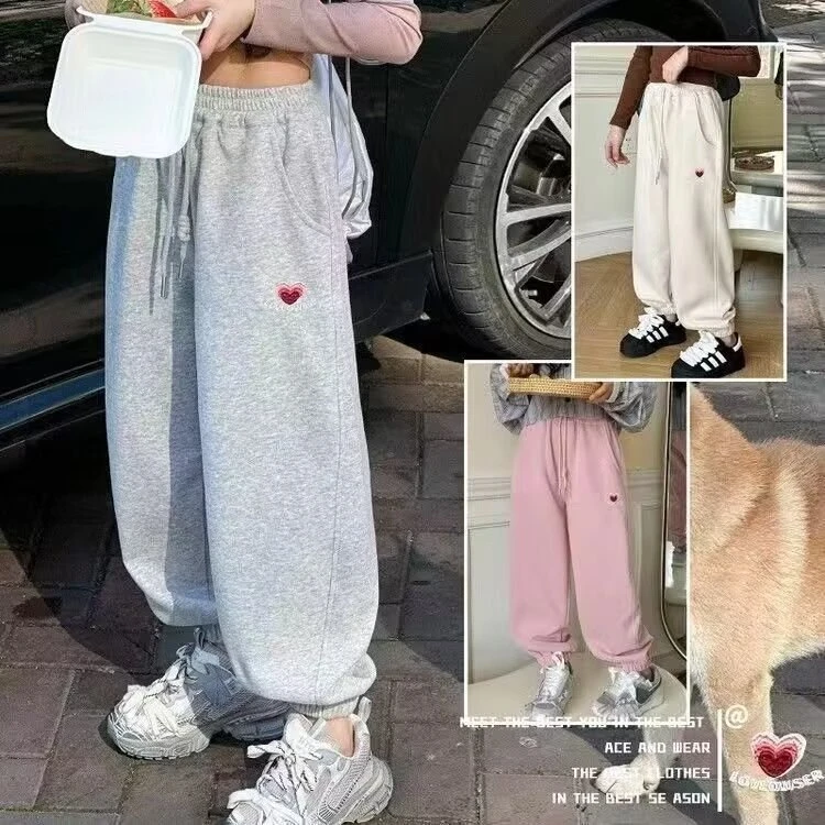 中大童洋气裤子2025春秋新款韩版女孩百搭休闲运动束哈伦裤外穿