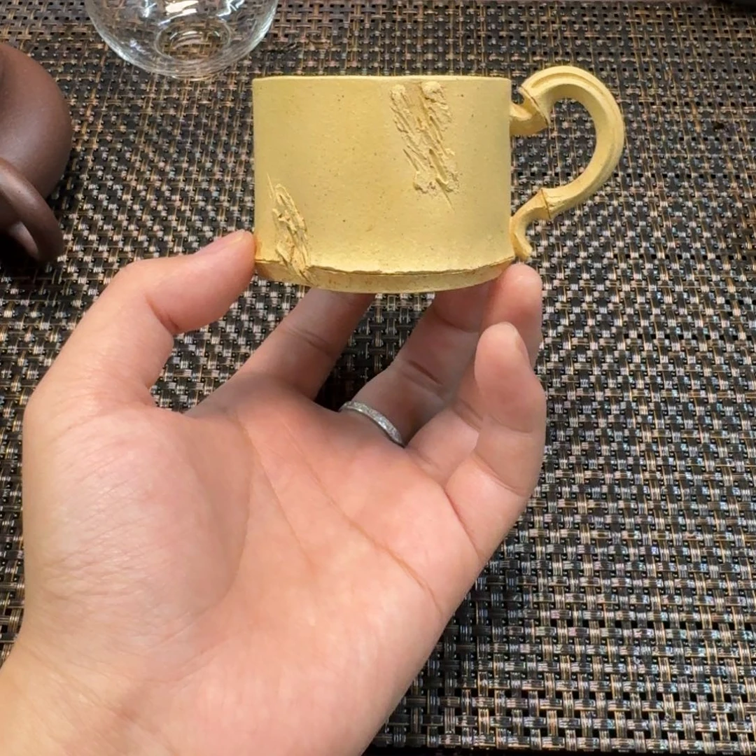 梓***气本山绿全手工竹节杯