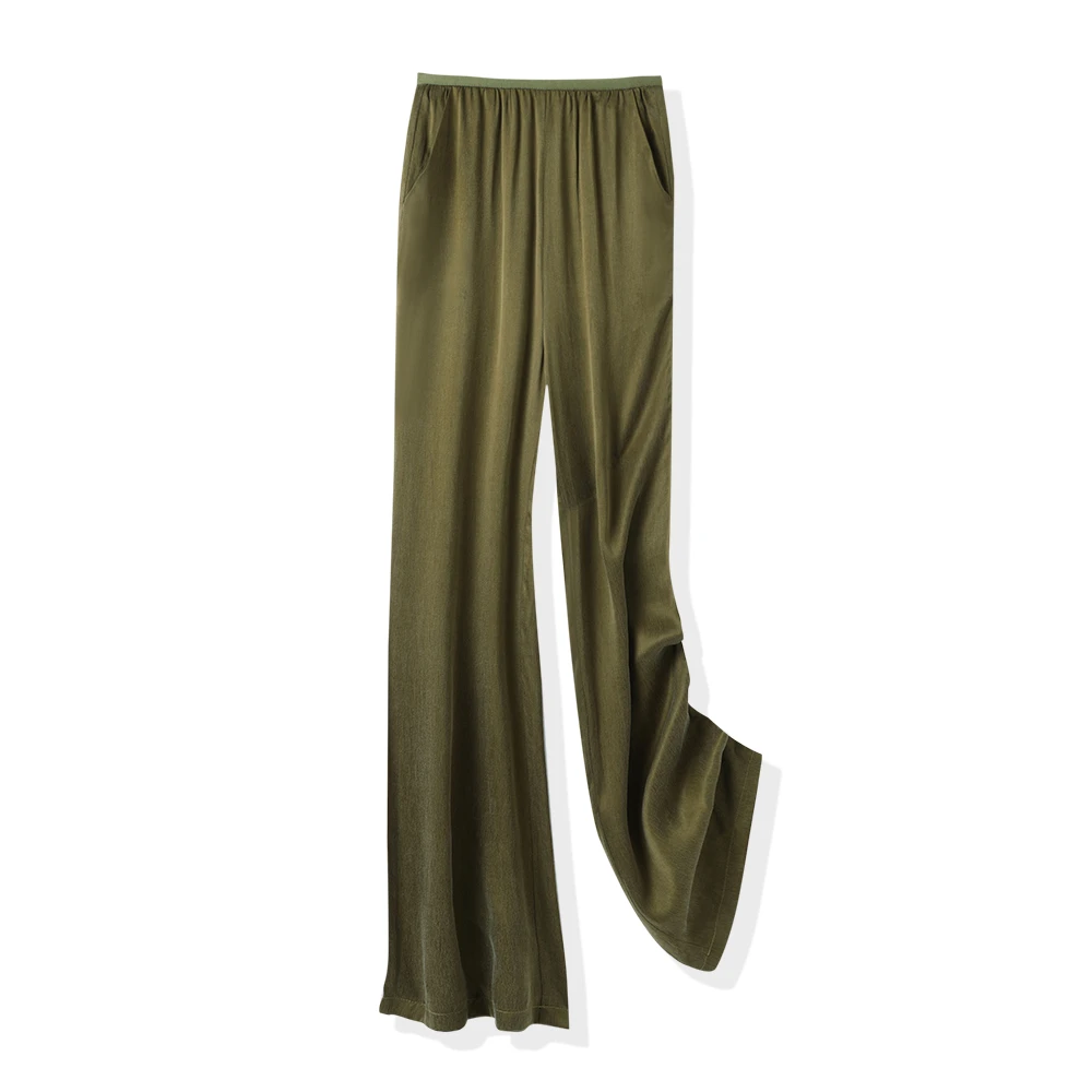 高腰铜氨丝阔腿裤女夏季薄款垂感直筒裤休闲裤子宽松显瘦长裤