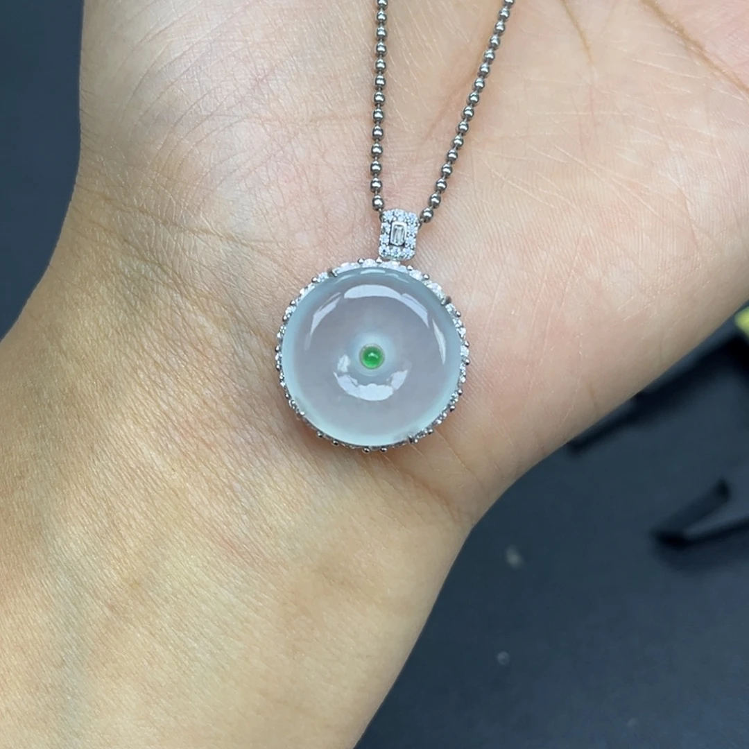 翡翠银S925镶嵌吊坠(不含链)