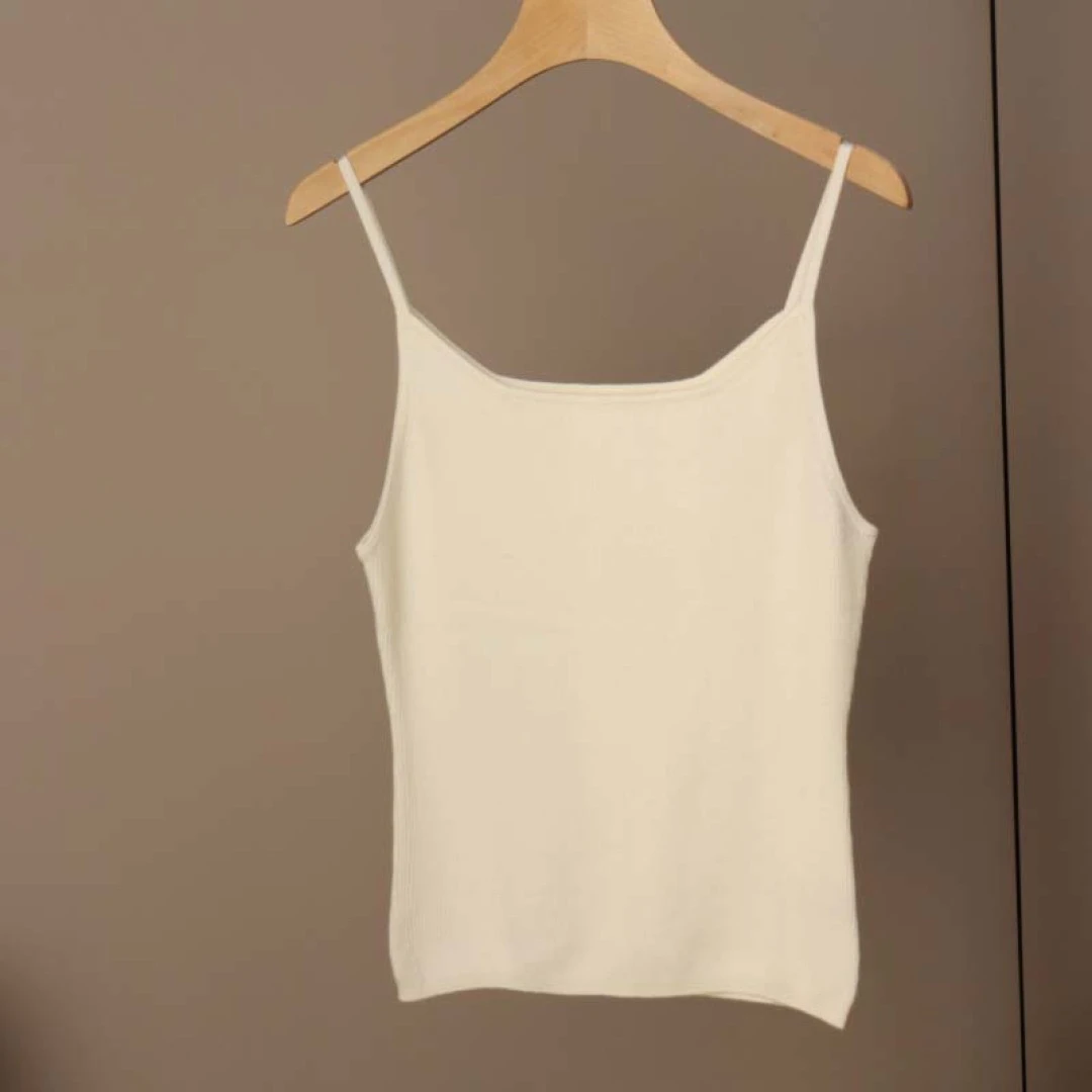 女士68支精纺纯羊绒针织吊带背心百搭修身