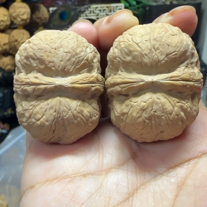 用***5吊坠文玩核桃粗筋双蟒寿星头元宝41