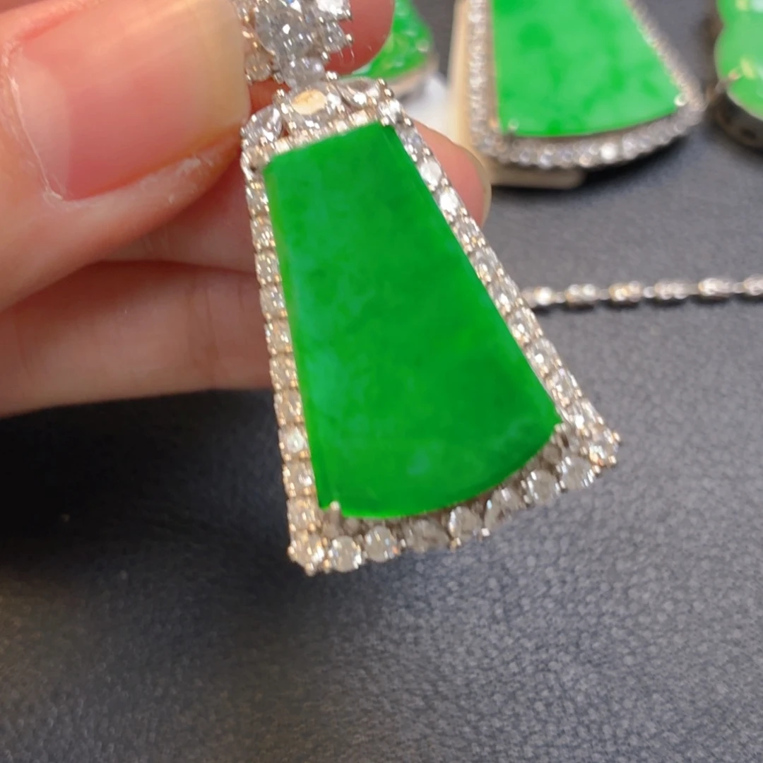 翡翠银S925镶嵌吊坠(不含链)