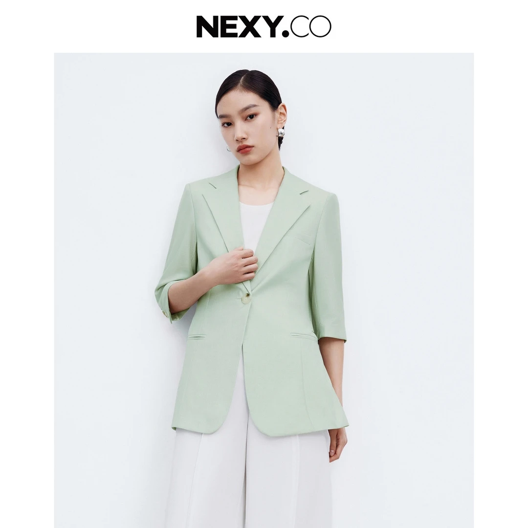 NEXY.CO/奈蔻24夏商务通勤一粒扣收腰西装XA01379G1
