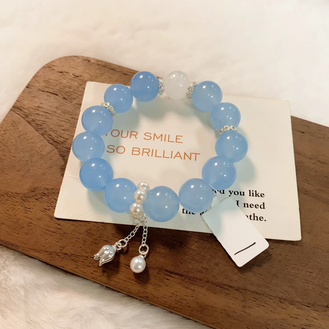 海蓝白幽灵女款简约手串送礼原创设计ZDYSJ00033