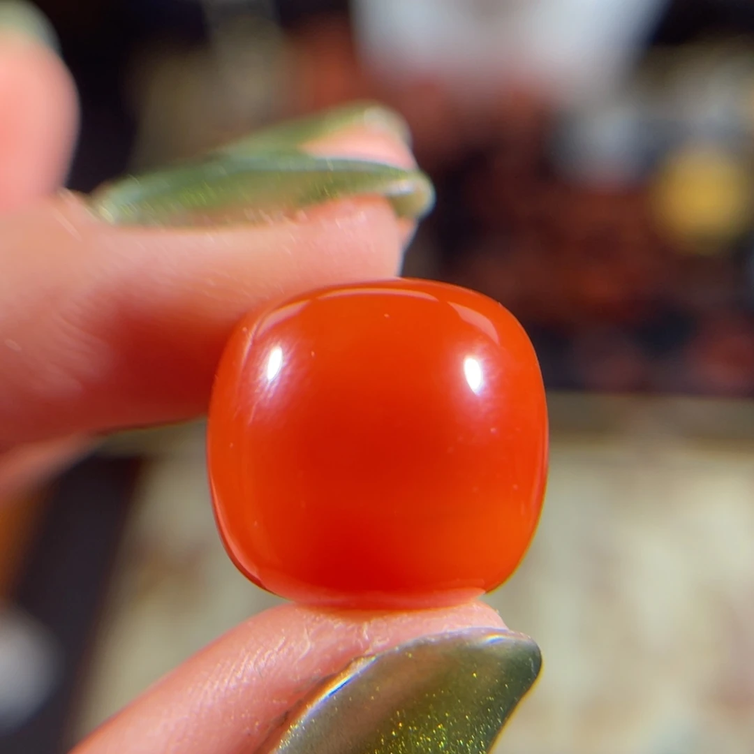 南红玛瑙滴水洞 冰飘老型珠15.5mm未镶嵌