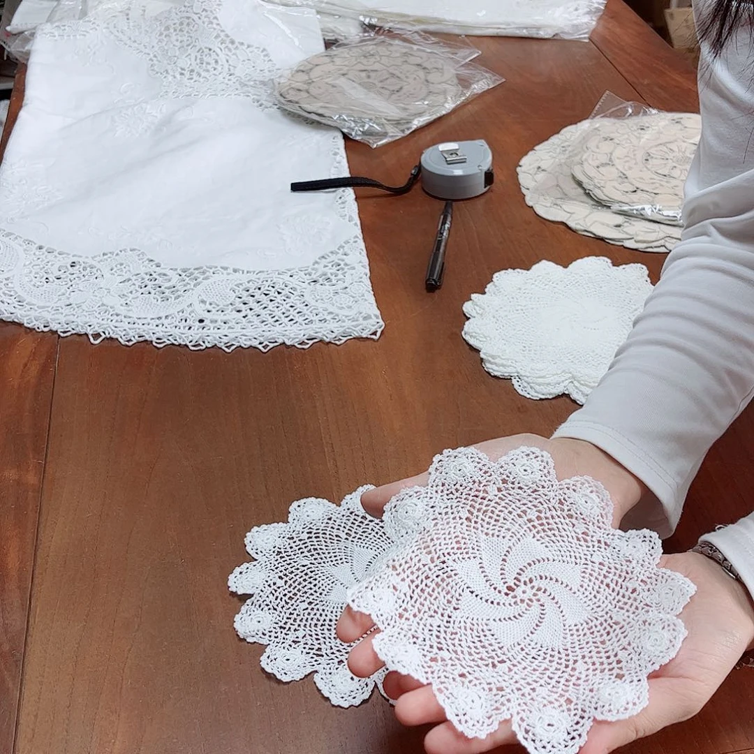 毛绒亚麻棉050-4个17厘米圆