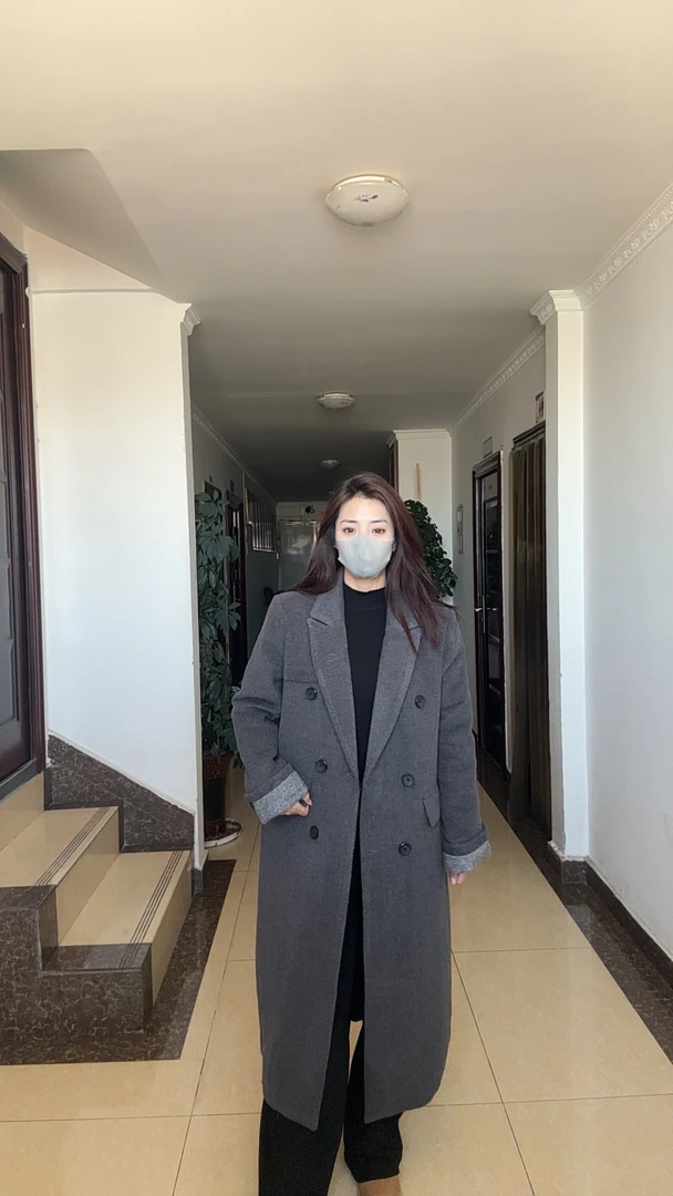 长款毛呢加厚大衣女款