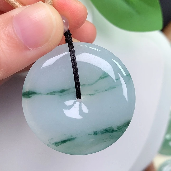 翡翠未镶嵌颈饰平安扣 36.3-6.0mm