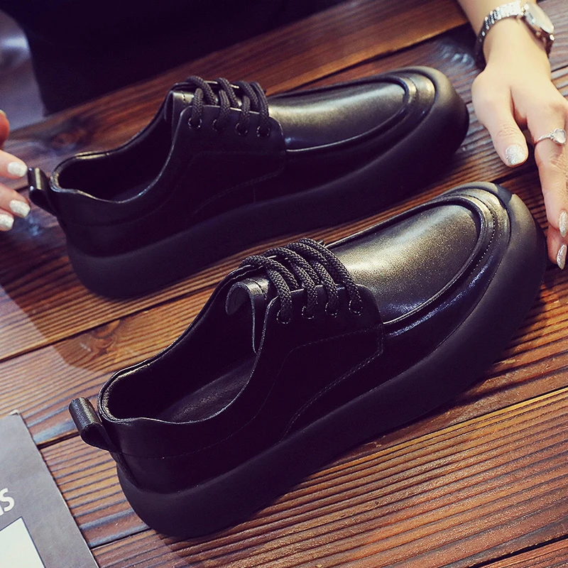 小黑鞋男春季真皮2025新款韩版百搭黑色皮鞋板鞋低帮透气休闲鞋子