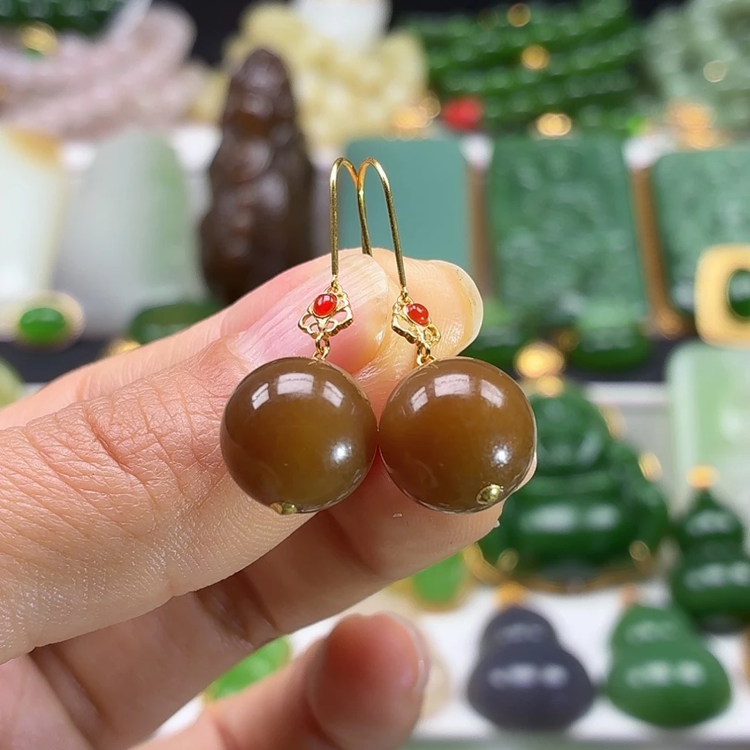 和田玉18K金镶嵌颈饰