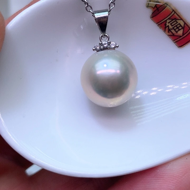 银S925镶嵌耳饰淡水珍珠