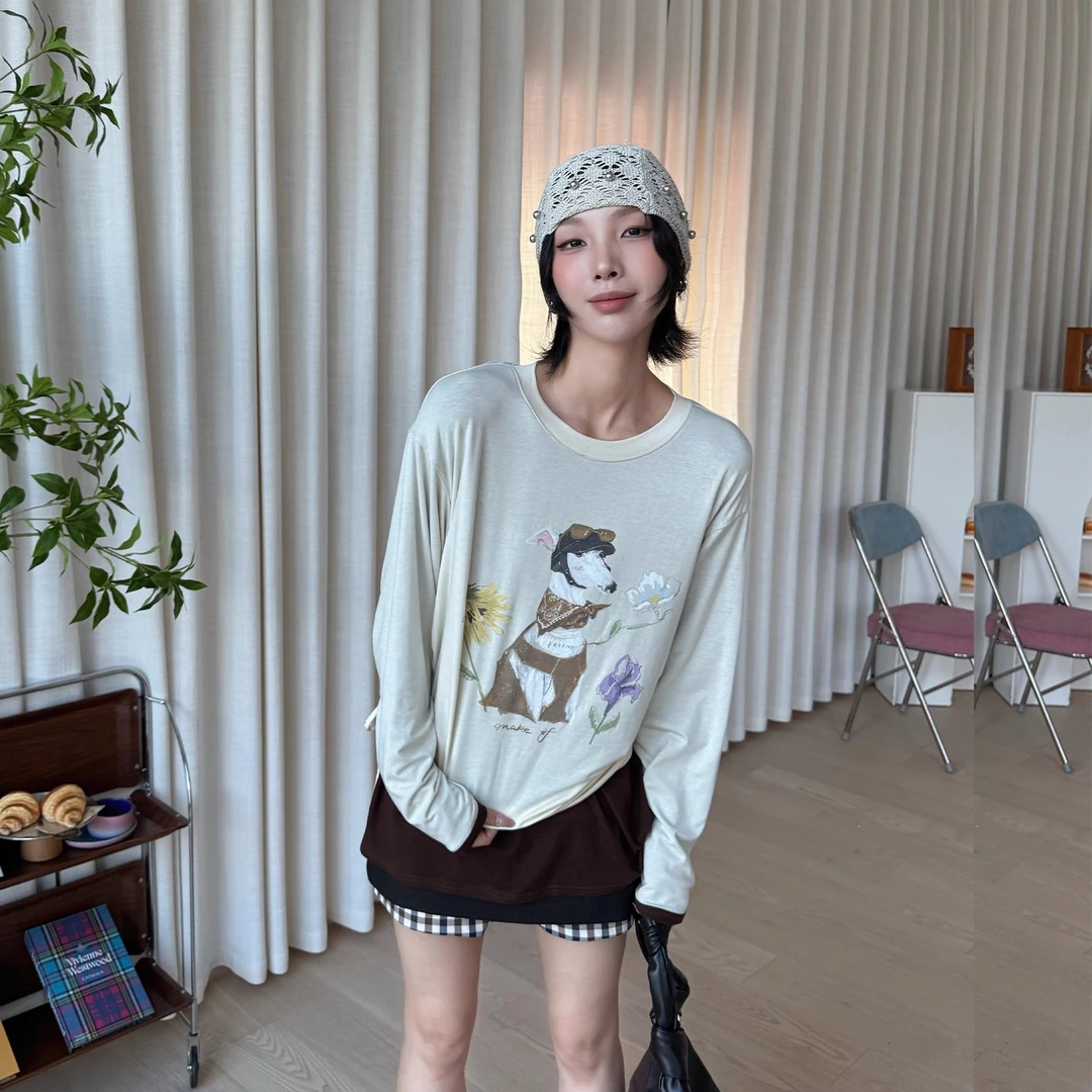 MAKE IF老友记抽拉飞行员狗狗两件套T恤DSC买手店CY5M33041