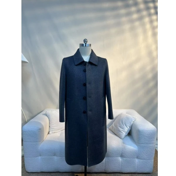 【100%羊毛双面】羊毛大衣气质休闲毛呢简约长款男士双面呢
