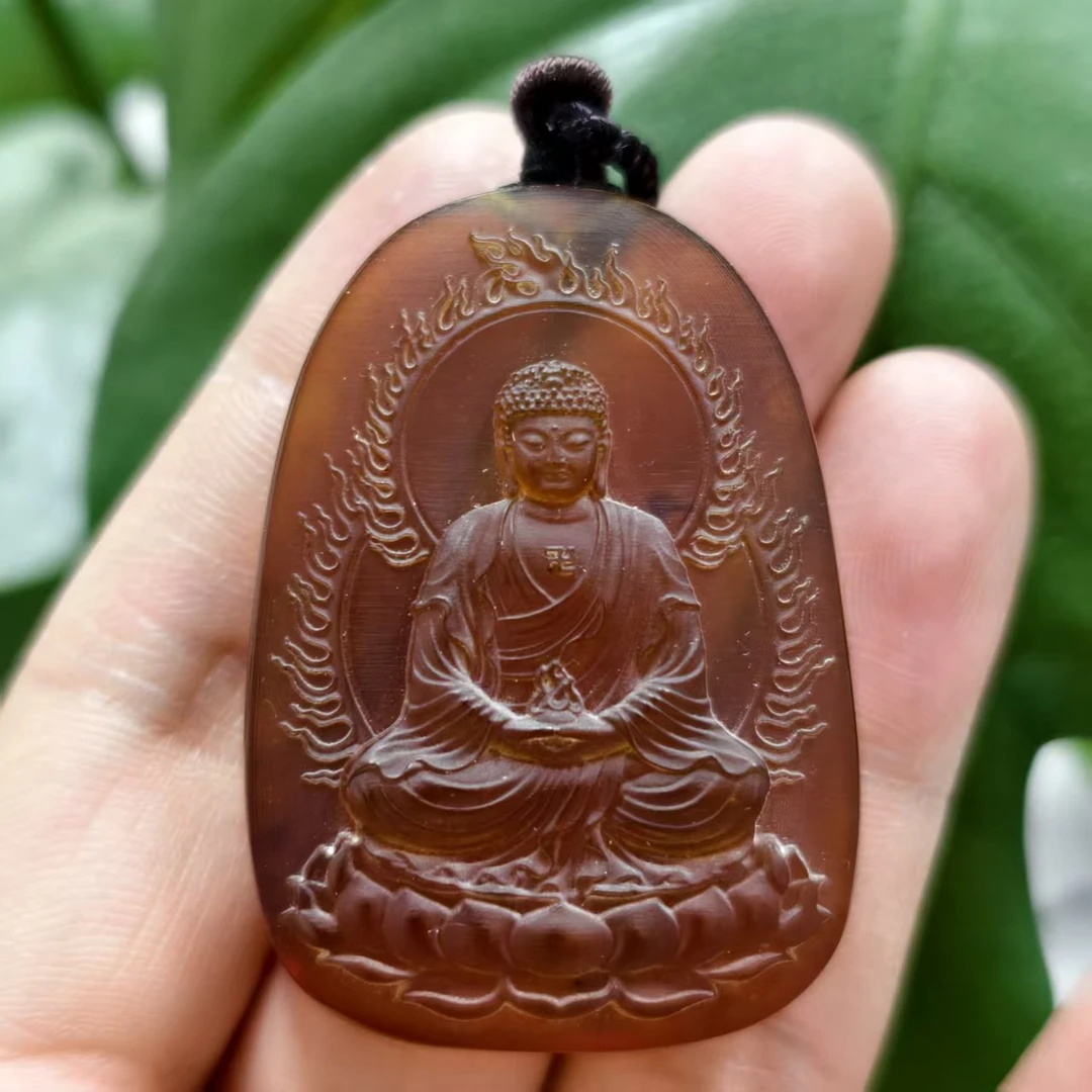 【曹掌柜精选】27  G25121704-琥珀吊坠-53x38x14mm