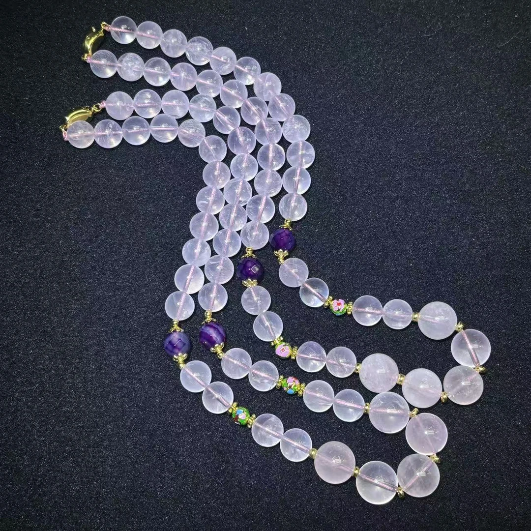 C3960大卡13小卡10左右-多宝冰花芙蓉晶粉项链-多样性发其一