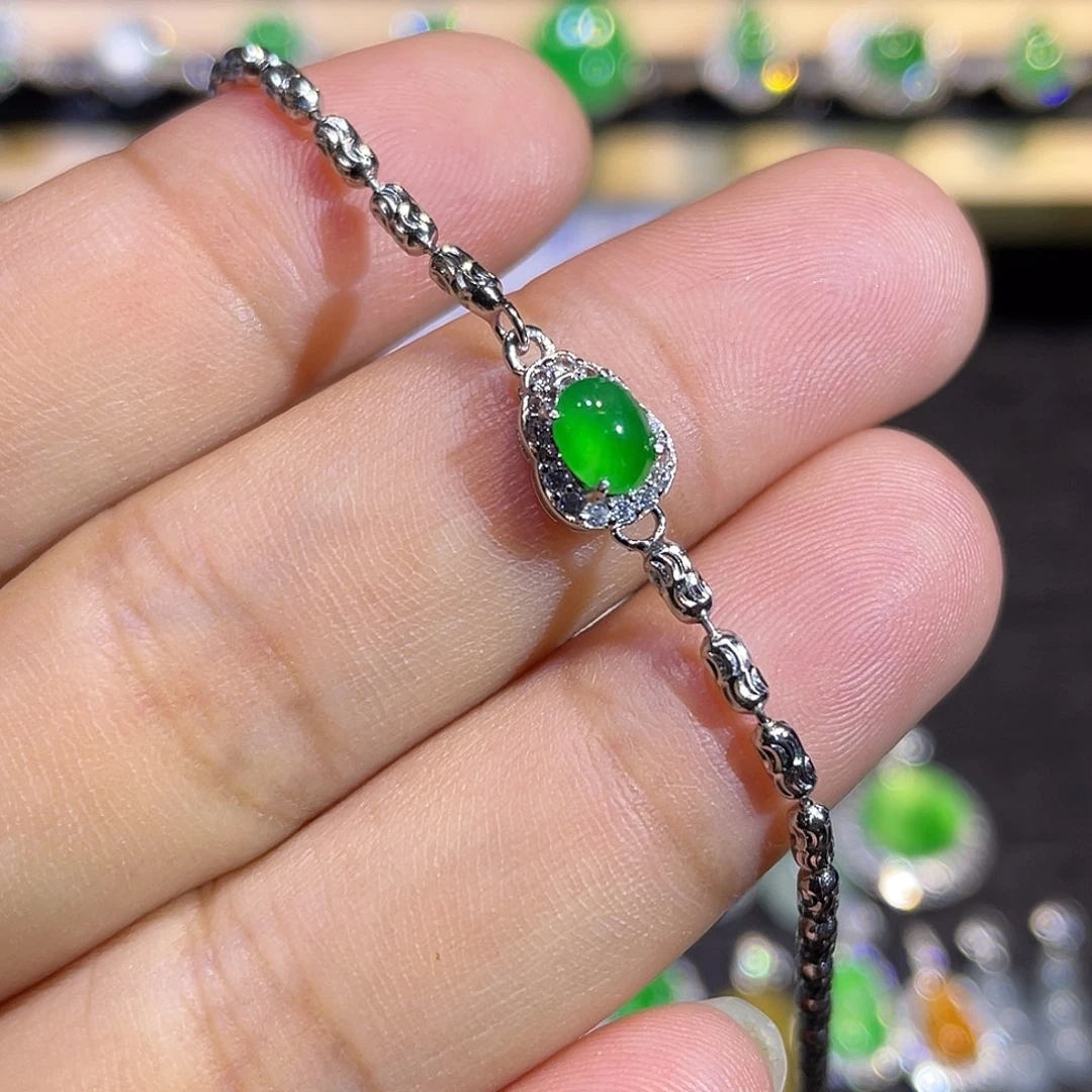 翡翠银S925镶嵌手链