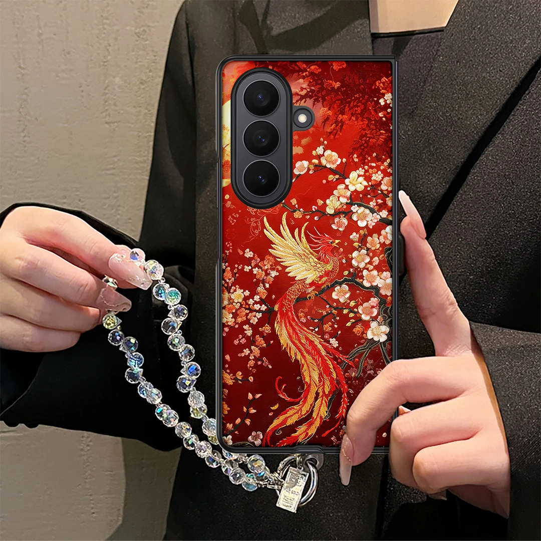 花开富贵凤适用三星zfold7手机壳zfold6新款国风潮流Galaxyw